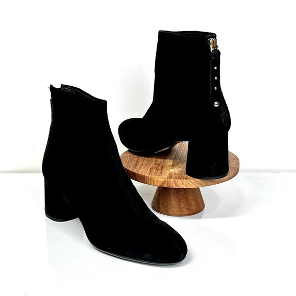 Agl Shoes - AGL‎ Black suede OLGA block heeled booties size 37/6.5-7US.